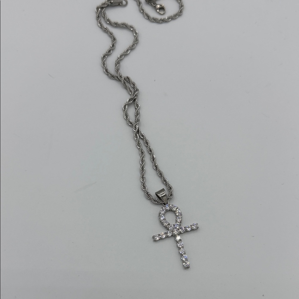 Silver Ankh Pendant Necklace